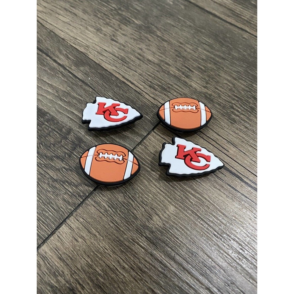 Kansas City Chiefs Football Team Charm For Crocs Shoe Charms - 4 Pieces